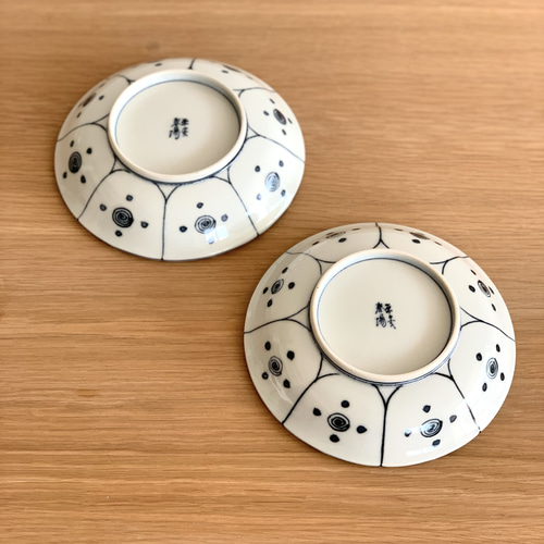 京焼染付芙蓉手小鉢9客　新品未使用　　和鳳作　最後の9客 山本長左 九谷焼 瓔珞文 芙蓉手 中鉢 2客（山本 長左 Chouza