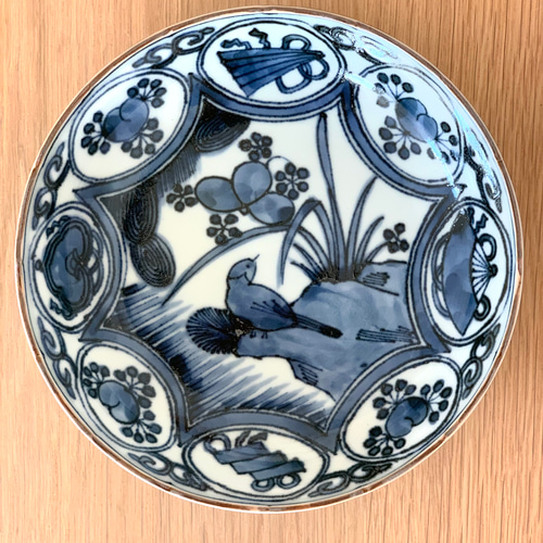 清水焼名工】洛西窯 泰湖「染付草花文 水指」 茶道具 京焼 染付
