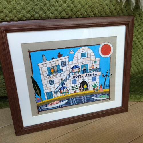 奥村ユズル　水彩画原画　エーゲ海のプチホテル 奥村ユズル 水彩画原画 エーゲ海のプチホテル 奥村ユズル 水彩画