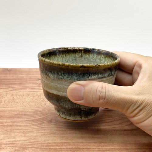 ブルーの番茶碗5客セット 【湯呑 手仕事 民藝 窯元 和 陶器 ブルー