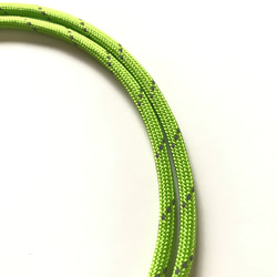パラコード製小型リール付ネックストラップ（反射緑色・太さ４ｍｍ）送料込価格 4枚目の画像