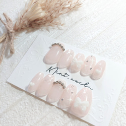 シアーネイル ネイルチップ 韓国ネイル ワンホンネイル ガーリー