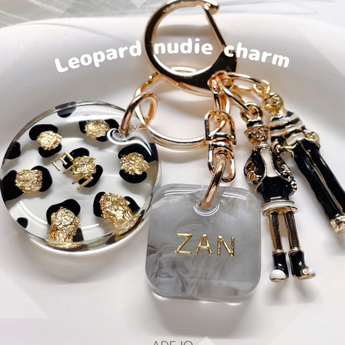 名入れ・言葉入れ】レオパード♡ヒョウ柄♡アニマル♡デザインチャーム