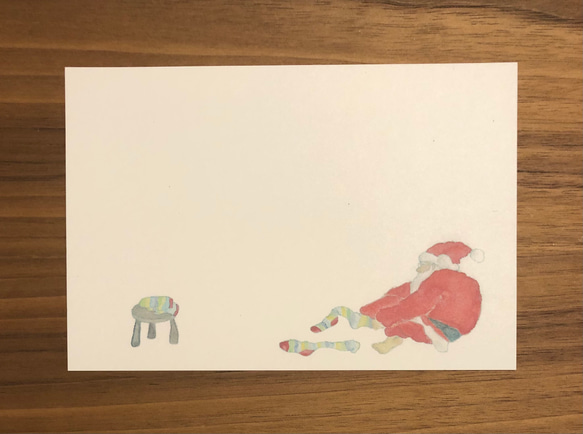 クリスマスポストカード４枚セット/サンタとトナカイ/サンタ2枚、トナカイ２枚/４枚セット 2枚目の画像
