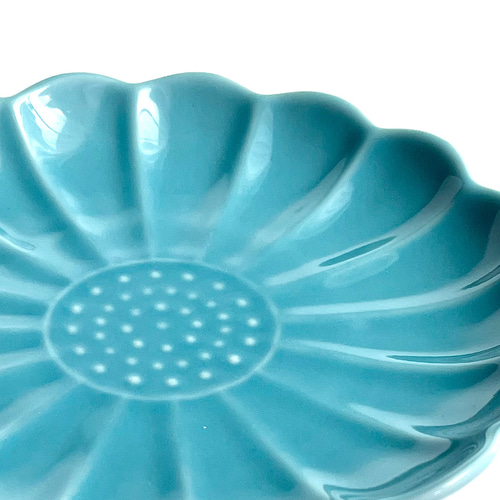 京焼・清水焼】菊花青磁5.5寸皿 手塩皿(おてしょさら)添えて 中皿 松斎