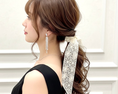 レース ポニー / スカーフ / ヘアリボン /リボン ポニーフック ポニー