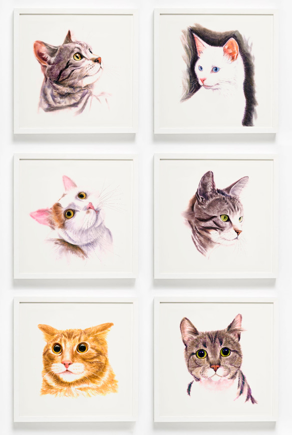 2023 猫 カレンダー　【壁掛け　A3 A4 サイズ  水彩画】 8枚目の画像