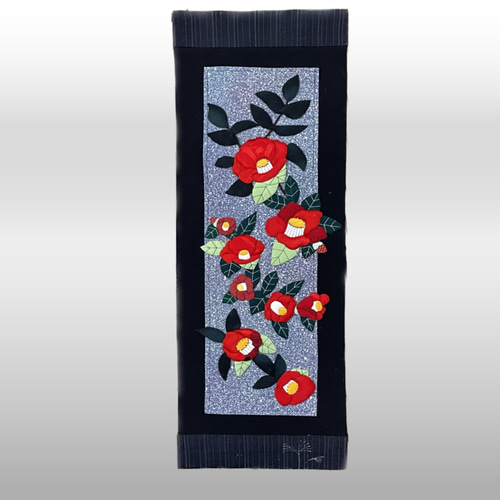 日本画 流水寒椿