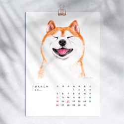 2023年曆掛曆 旺醬水彩狗畫 新年聖誕節禮物 c7 第2張的照片