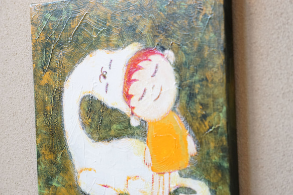 【あるぱか＃2】＃原画＃イラスト＃ヒーリングアート＃キャンバス＃癒し＃絵画＃子供＃アルパカ＃幸せ＃あたたかい 5枚目の画像