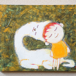 【あるぱか＃2】＃原画＃イラスト＃ヒーリングアート＃キャンバス＃癒し＃絵画＃子供＃アルパカ＃幸せ＃あたたかい 1枚目の画像