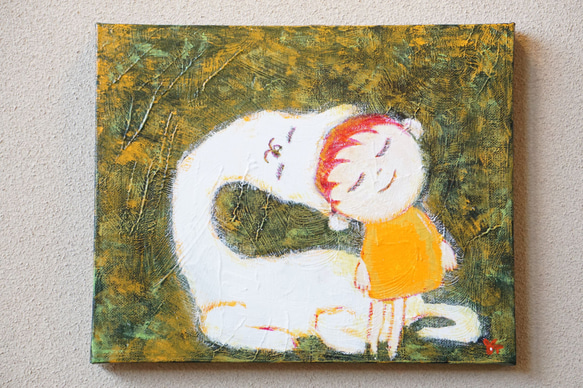 【あるぱか＃2】＃原画＃イラスト＃ヒーリングアート＃キャンバス＃癒し＃絵画＃子供＃アルパカ＃幸せ＃あたたかい 1枚目の画像