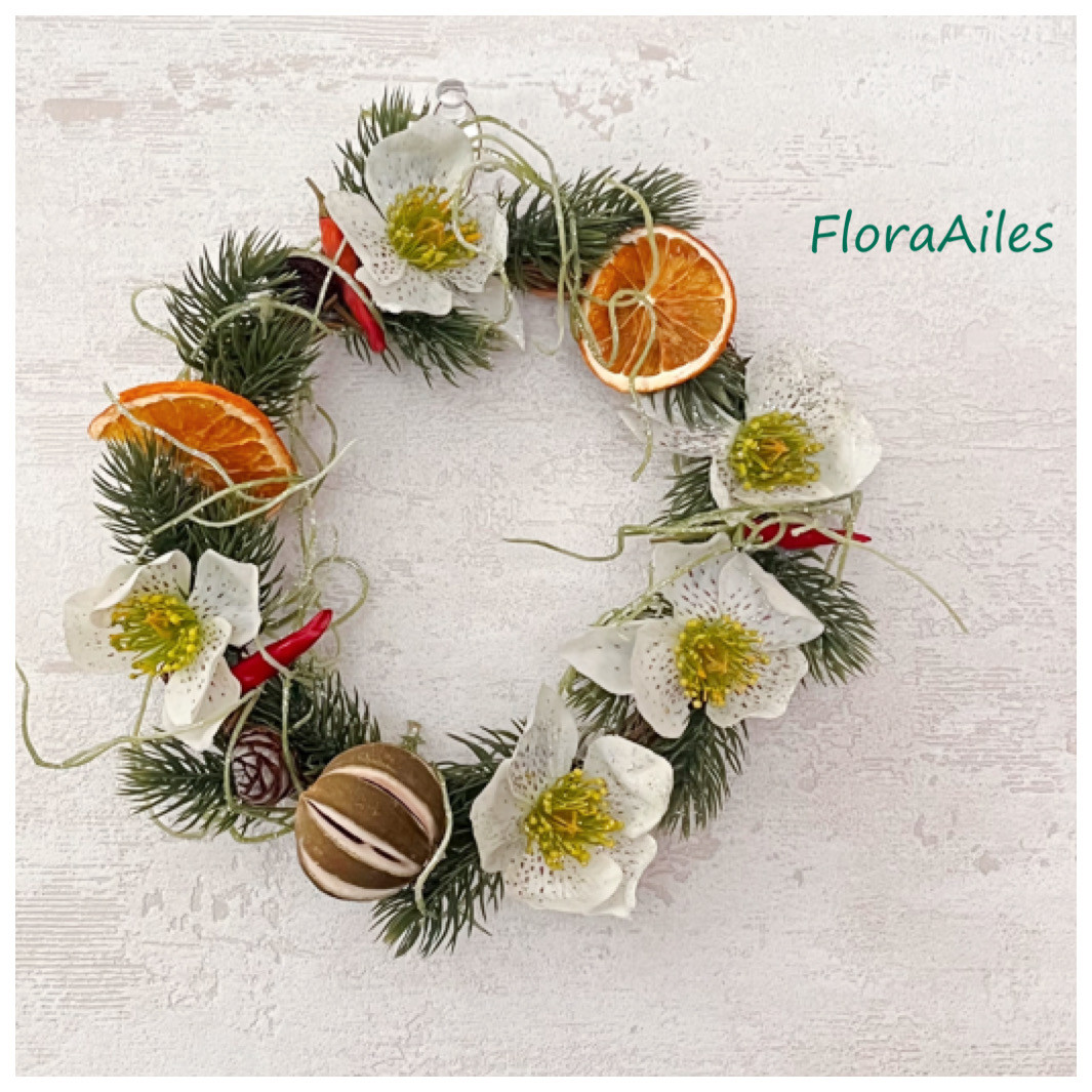 2411-31 タッセルスクエアサシェ 香り袋 クリスマス ローズリース