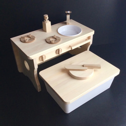 机になる 蛇口が選べる ままごとキッチン木製 セット おもちゃ・人形