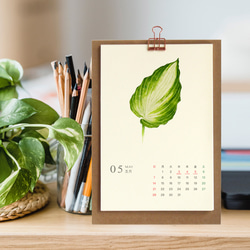 2023桌曆 清新手繪植物插畫行事曆 台灣香港假期 交換禮物1 第1張的照片
