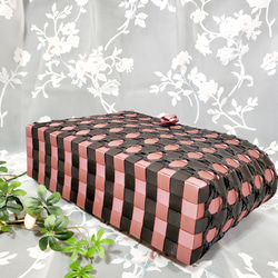 ♡プラカゴ‪ ✿レース   ピンク×ブラック                          コンパクトサイズ 3枚目の画像