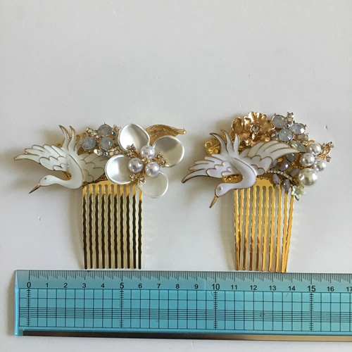 鳥さん☆ flower earring 着物にも☆ handmade