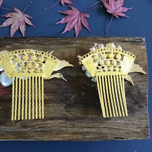 鳥さん☆ flower earring 着物にも☆ handmade