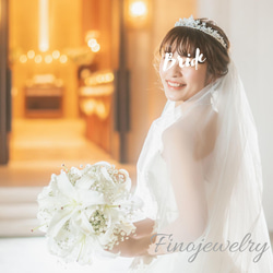 【送無・SpecialBox付】T004 ティアラ Tiara Wedding 結婚式 輝き ジルコニア ボタニカル 2枚目の画像