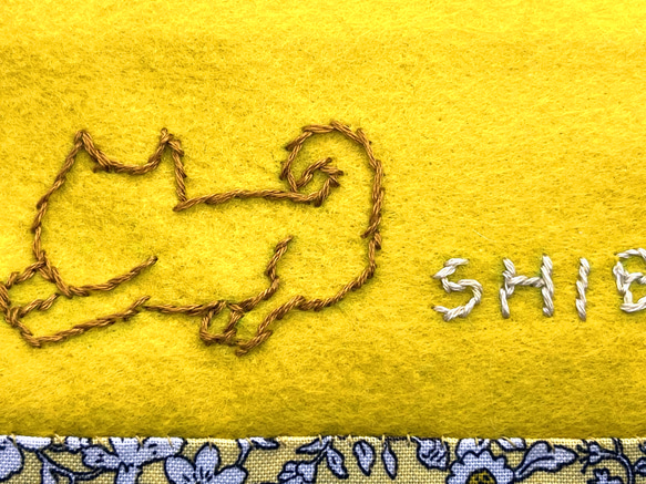 【フェルト素材+羊毛フェルト】羊毛フェルトで作った柴犬の眼鏡ケース！ 5枚目の画像