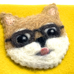 【フェルト素材+羊毛フェルト】羊毛フェルトで作った柴犬の眼鏡ケース！ 4枚目の画像