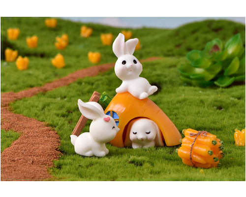 インテリア デスク 装飾模型 ミニチュア うさぎとにんじん ファーム
