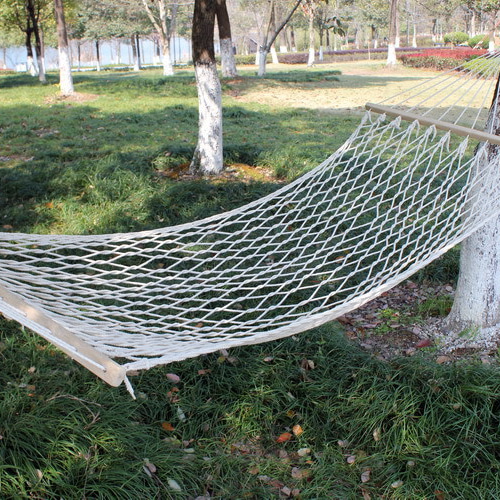 屋外ハンモックネット、綿布、無垢材折りたたみハンモック、屋内