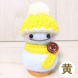 再販*Snow Man*全9カラー*Creema限定*冬支度ハンドメイド*フェルト*雪だるま*手編み*ニット帽*飾り 4枚目の画像