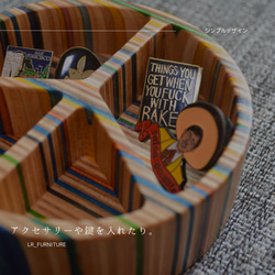受注生産 職人手作り 小物入れ ピースマーク 天然木 木製 スケートボード インテリア おうち時間 家具 LR2018 2枚目の画像