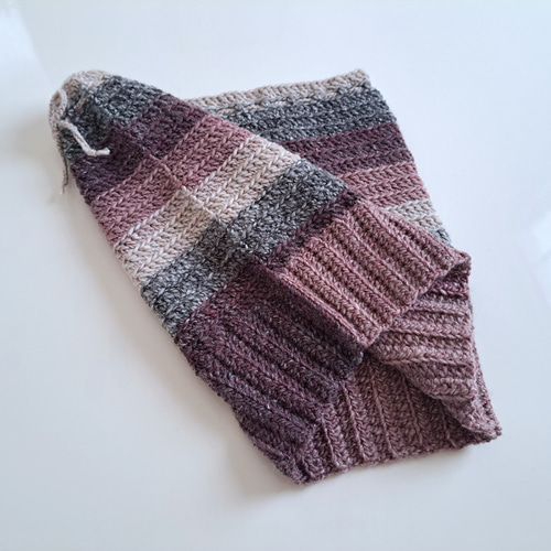 帽子にもなる2wayグラデーションネックウォーマー【ピンク系グラデ  