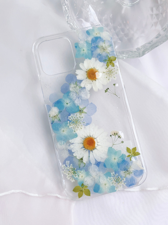 ももたんページ★押し花ケース iPhone / 押し花スマホケース 211229_1 | 押し花 ケース専門店