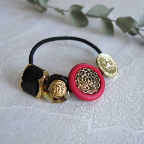 Tiffany&co. ヴィンテージ ブロンズ ミリタリー ボタン & ヘアゴム