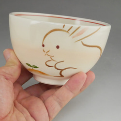 ◆商品番号 12799 兎抹茶茶碗　昇 5枚目の画像