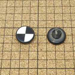バッファローボーンボタン 市松模様　2個セット 2枚目の画像