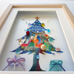 〈クリスマスツリー〉シーグラスアート 4枚目の画像