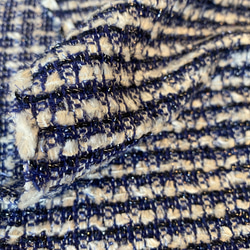 新商品！イギリスより『リントン社　シャネル・ツイード　ブルー系』～136㎝巾×10㎝単位でカット～ 2枚目の画像