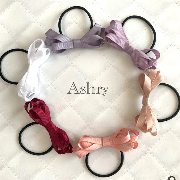 細リボンヘアゴムA 大人も子どもも リボン ハンドメイド 学校 入学