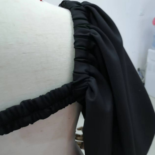 上品！ 黒/ブラック 長袖 取り外し袖 袖エプロン トップス ボレロ  