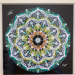 タイトル「風薫る」曼荼羅、マンダラ、原画、点描曼荼羅、手描き、一点