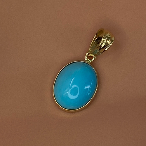 k18YG AU750 18金 天然 アリゾナトルコ石（ターコイズ）ペンダント  