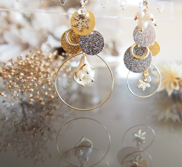 【超早割クリスマス2025】arbre de Noël＊Gold ＆ Silver＊ snow jewelry 1枚目の画像