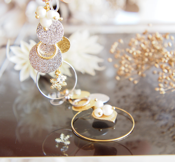 【Creema限定】arbre de Noël＊Gold ＆ Silver＊ snow jewelry 3枚目の画像