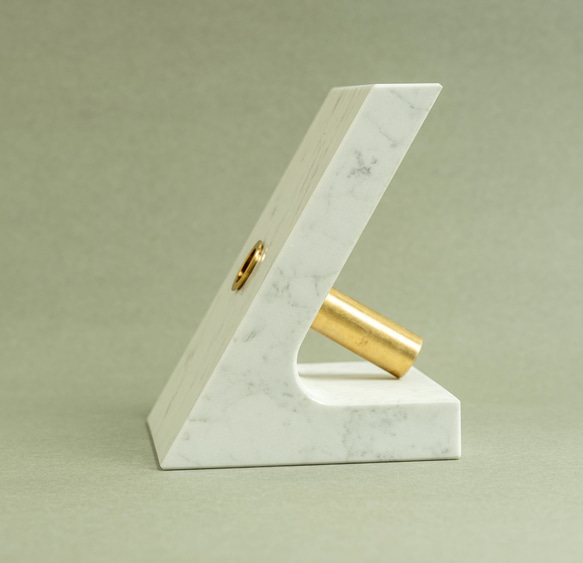 【石翔花】～ori 白～天然大理石と真鍮の花器 石翔花