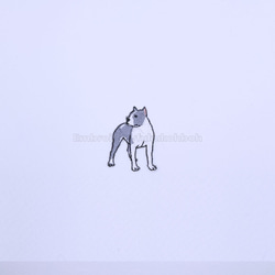 振り向くピットブル　刺繍ワッペン　犬ワッペン　 6枚目の画像
