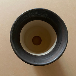 黒釉線紋植木鉢#176【プランター】【植木鉢】【plant pot】 3枚目の画像