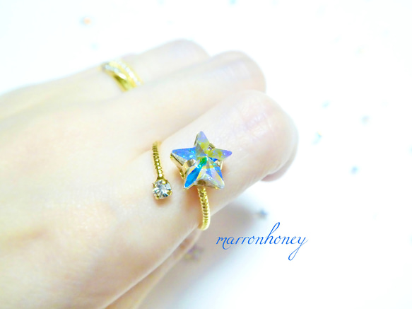 Star Swarovski Ring⭐︎co 2枚目の画像