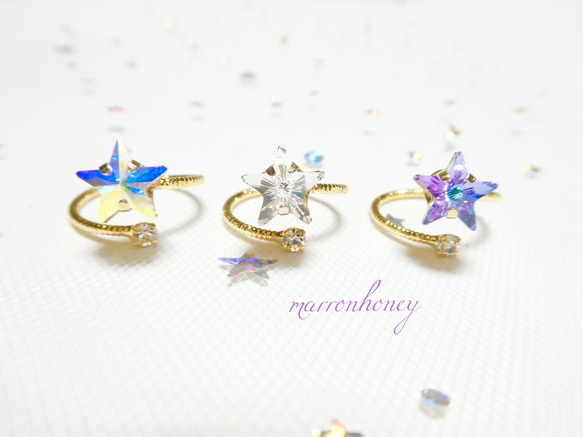 Star Swarovski Ring⭐︎co 4枚目の画像