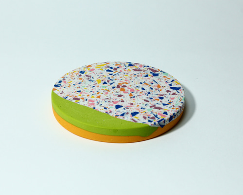 ジェスモナイト　フォトプレート ぽってりプレート(ベージュマーブル) /// ジェスモナイト 撮影小物