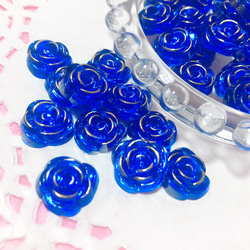 20個　薔薇　バラ　カボション　青色　ブルー　アモール 2枚目の画像