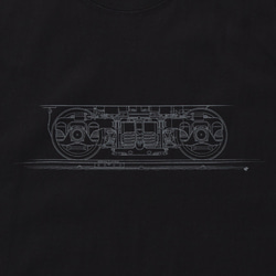 鉄道Tシャツ｜台車 （ Black × Dark Gray ） 鉄道グッズ ギフト プレゼント 2枚目の画像